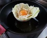 キャベツを器に☆ヘルシーもやしと玉子蒸し作り方4写真