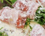 ヘルシーレシピ♪シャキシャキ水菜の肉巻き作り方1写真