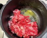 牛コマ肉のミルクチーズスープ作り方1写真