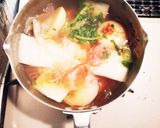 絶品☆豚肉とチンゲン菜の和風スープパスタ作り方1写真