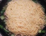 絶品☆豚肉とチンゲン菜の和風スープパスタ作り方4写真
