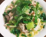 絶品☆豚肉とチンゲン菜の和風スープパスタ作り方5写真