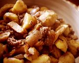栗と挽肉とコンニャクとさつま揚げの煮物作り方7写真