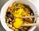 作り置きのひじきの煮物で卵焼き作り方1写真
