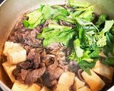 お値打ち！菜花を使った牛コマの肉豆腐作り方5写真