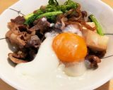 お値打ち！菜花を使った牛コマの肉豆腐作り方7写真