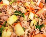 豚コマ肉と白菜にんじんのトロッと腸活炒め作り方4写真