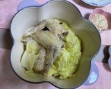 鶏手羽先キャベツ胡麻油蒸し煮ディップ付き作り方4写真