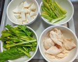 カブとサラダチキンのクリームパスタ作り方1写真