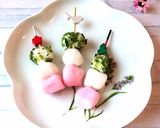 紀文　はんぺんあられで　三色団子　簡単作り方1写真