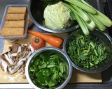 厚揚げとにんにくの芽の大豆そぼろあんかけ作り方1写真