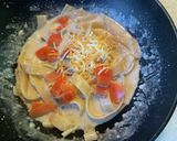 スモークサーモンときのこのクリームパスタ作り方3写真
