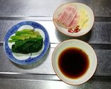 ほうれん草とベーコンのパスタ（白だし）作り方1写真
