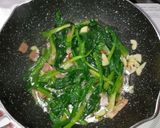 ほうれん草とベーコンのパスタ（白だし）作り方4写真