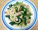 ほうれん草とベーコンのパスタ（白だし）作り方7写真