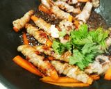 お弁当★人参と舞茸豚バラ巻き★大葉バター作り方7写真