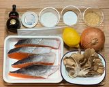 <健康レシピ>野菜と食べる鮭のセサミ焼き作り方1写真