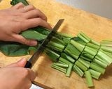 簡単料理 ベーコン小松菜クリームパスタ作り方2写真