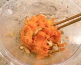 【簡単】ひらひら人参と椎茸のごま和え♪　作り方5写真