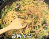 簡単料理 ベーコン小松菜クリームパスタ作り方12写真