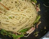 菜の花とベーコンのペペロンチーノ作り方8写真