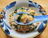 鳥ひき肉とニラのあんかけ玉子丼作り方6写真