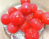 冷凍トマトの甘酢オリーブオイルがけ作り方5写真