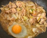 鶏肉と白菜と玉ねぎの卵とじ丼作り方7写真