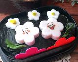 如月５　梅の花　海苔弁当作り方2写真