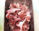 お弁当にも♡豚こまのケチャップ炒め作り方1写真