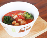 エビと豆の具だくさんトマトスープ作り方6写真
