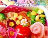 コーンとピンクペッパー　お花デコに作り方1写真