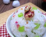 おむすびの素+春菊の茎＊おむすび作り方8写真