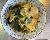 旬の葉玉ねぎと豆腐の卵とじ作り方8写真