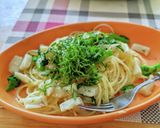 帆立と菜の花のペペロンチーノ作り方8写真