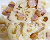 簡単おかず!5分!レンコンのピザ風焼き作り方1写真