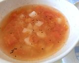 簡単5分☆　長芋とトマトのコロコロスープ作り方3写真