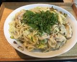 白味噌と豆乳で作る豚肉と野菜の和風パスタ作り方17写真
