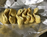 残り物活用薄揚げ巾着お好み焼き風作り方2写真