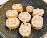 幼児食〜OK☆ つくねの蓮根はさみ焼き作り方4写真