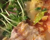 ごま坦々鍋 トマトと肉巻き豆苗作り方2写真