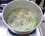 あさりと春野菜のミルク味噌汁作り方3写真