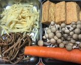 やさしい味♡厚揚げと山菜・シメジの煮物♪作り方1写真