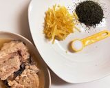 サバ缶de緑茶葉と生姜の炊き込みご飯作り方1写真