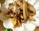 牛肉とごぼうと玉ねぎの甘辛炒め*+作り方10写真