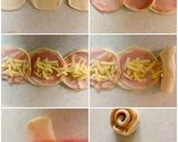 バターロール生地で薔薇のハムチーズパン作り方6写真