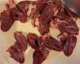 鳥ハートの煮物作り方1写真