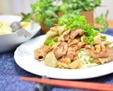 ご飯が進む♬豚こま肉と里芋のガリバタ炒め作り方7写真