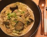 豚コマとナスのクリーミーカレーうどん作り方21写真