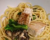 鮭としめじの菜の花パスタ作り方5写真